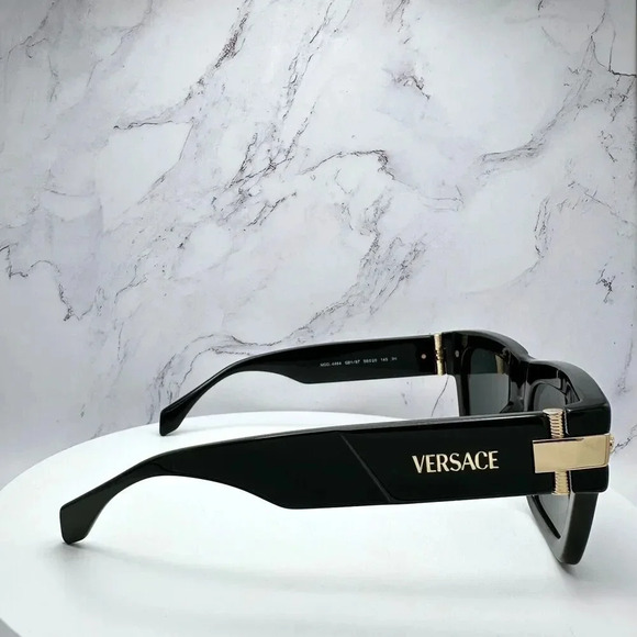 VERSACE Sunglasses Black Medusa Gold Logo Limited Edition Italy 100% Authentic - Picture 13 of 16